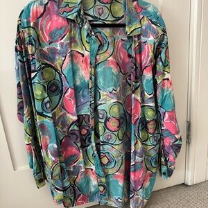 Colorful Abstract Button-Up Shirt vintage